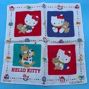 Vintage 1985 Hello Kitty Sanrio‎ Handkerchief Bandana Pocket Square